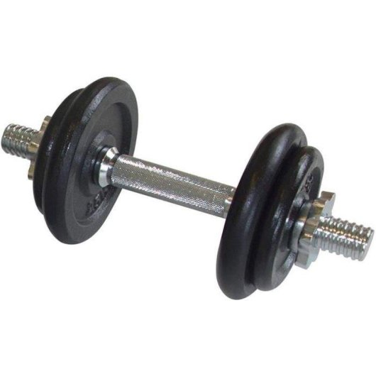 Schildkröt Hantelset 10 kg mit 30 cm Chromstange und Gusseisenplatten