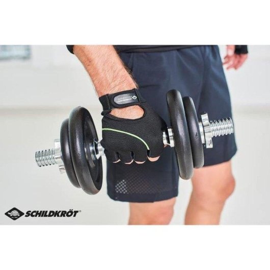 Schildkröt Hantelset 10 kg mit 30 cm Chromstange und Gusseisenplatten