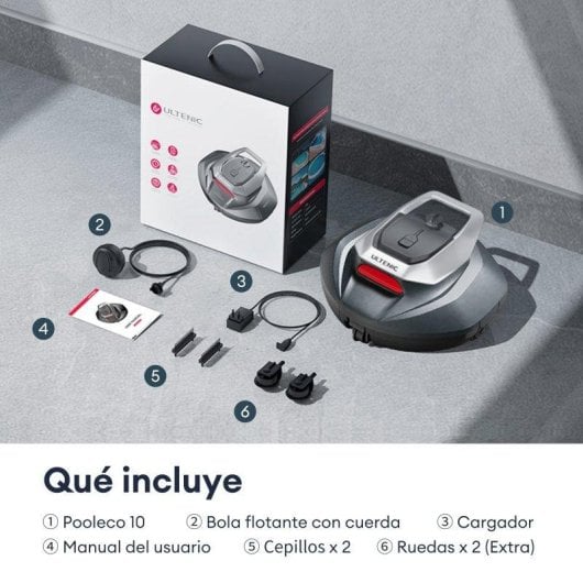 Robot Limpiafondos Piscina Ultenic Sans Fil 90min 80m²