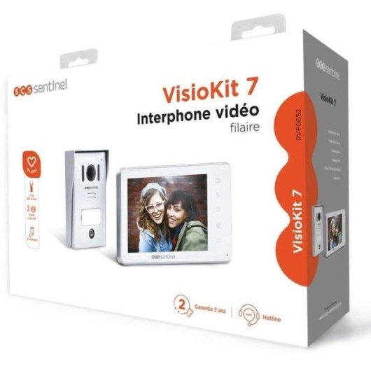 Video-Türsprechanlage SCS SENTINEL Visiokit 7 Bildschirm 7” 2 Drähte IP55
