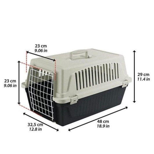 Transportín Ferplast Atlas 10EL para Gatos y Perros Pequeños 48 x 32,5 x 29 cm