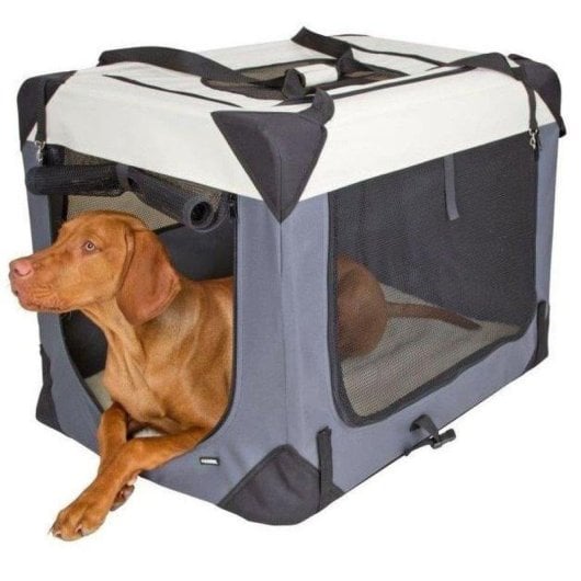 Caixa de transporte para cão Kerbl Journey dobrável 81x58x58 cm estrutura metálica