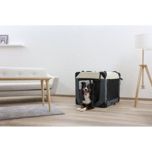 Caixa de transporte para cão Kerbl Journey dobrável 81x58x58 cm estrutura metálica
