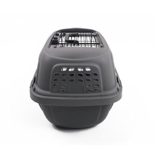 Transportín MPETS Eco Giro Talla S Plástico Gris con Puerta Metálica y Ventilación