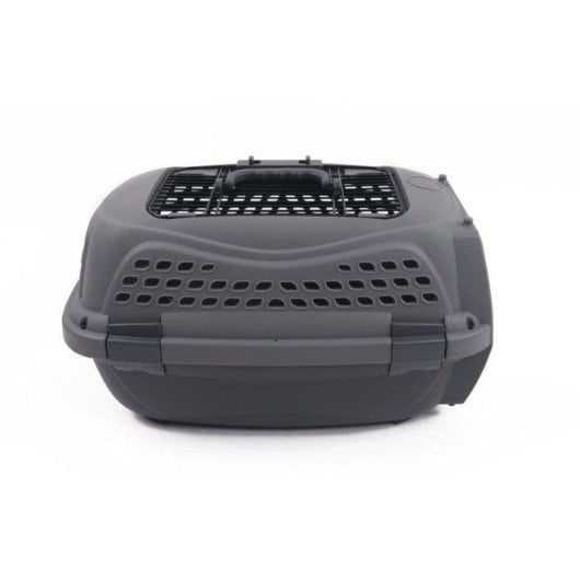Transportín MPETS Eco Giro Talla S Plástico Gris con Puerta Metálica y Ventilación