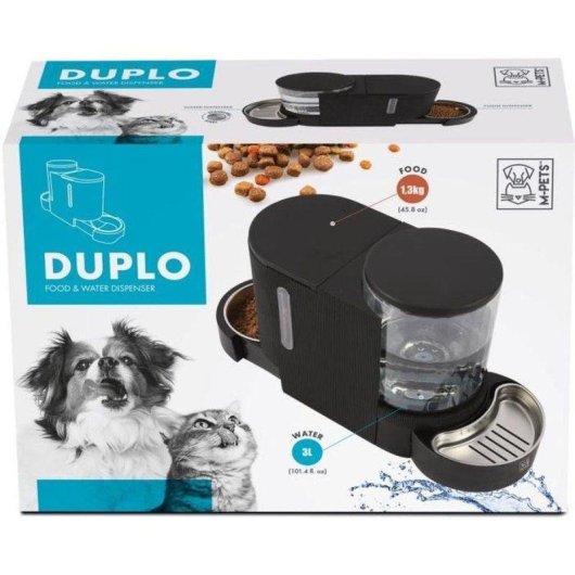 Doppelspender M Pets Duplo 1,3 kg / 3 L für kleine Hunde und Katzen
