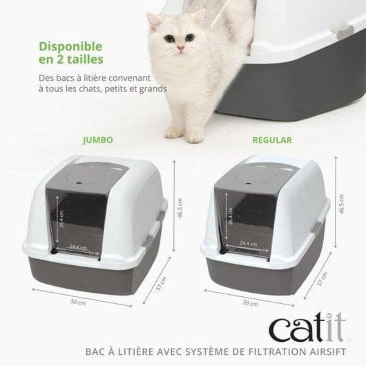 Arenero cubierto Catit Jumbo con filtro de carbón AirSift