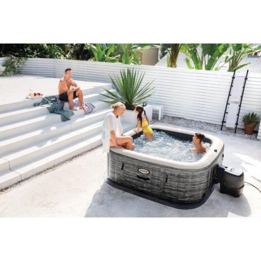 Spa Hinchable Intex PureSpa Ardoise 6 Plazas Cuadrado 1098 L WiFi