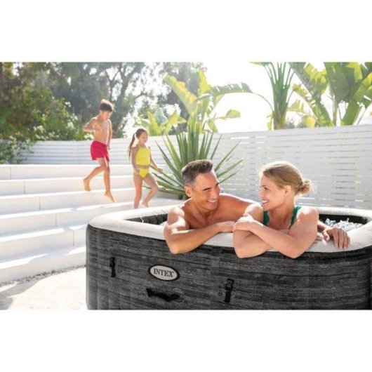 Spa Hinchable Intex PureSpa Ardoise 6 Plazas Cuadrado 1098 L WiFi