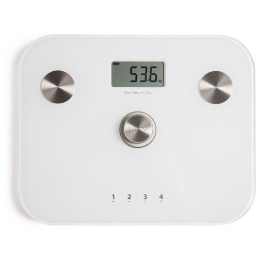 Báscula de bioimpedancia Livoo DOM465W Hasta 150 kg 6 parámetros Apagado automático LCD