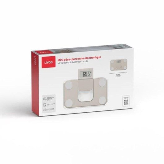 Digitale Personenwaage Livoo DOM532C Bis 180 kg LCD-Display Klappbar Gehärtetes Glas