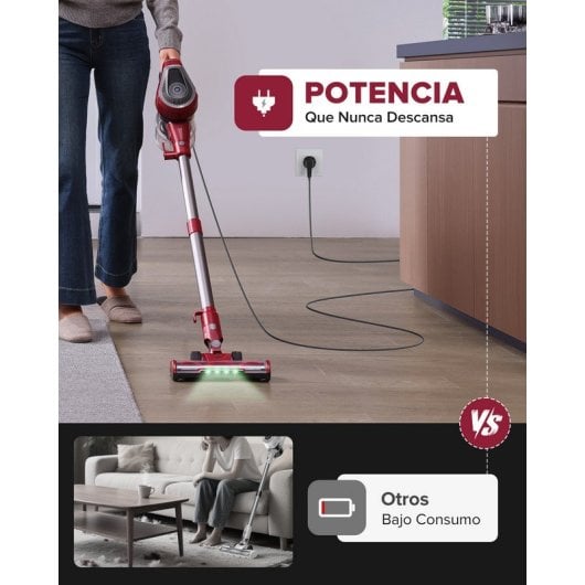 Aspirador com Fio Vactidy C8 600W 60KPa Depósito 1,5L Acessórios LED