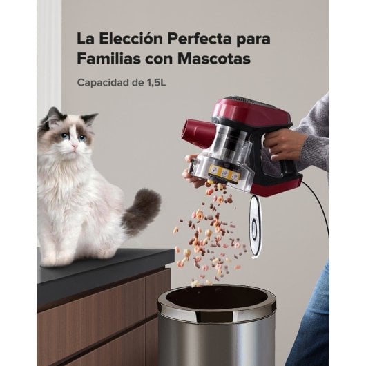 Aspirador com Fio Vactidy C8 600W 60KPa Depósito 1,5L Acessórios LED