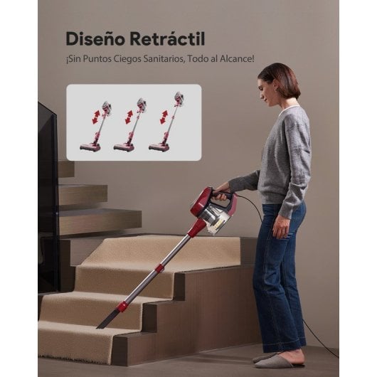 Aspirador com Fio Vactidy C8 600W 60KPa Depósito 1,5L Acessórios LED