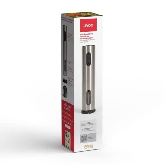 Sacacorchos eléctrico recargable Livoo GS150 USB-C LED acero