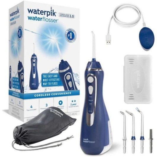 Idropulsori Waterpik WP-583 Tecnologia Ioni Litio 3 Livelli di Pressione 4 Ugelli
