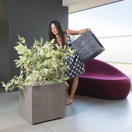 Bac à fleurs Deroma Millennium 80 L 49 cm Marron avec Réserve d'Eau 5 L