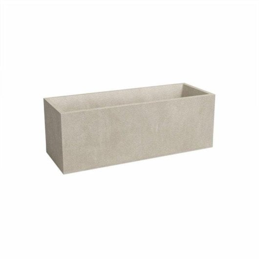 Vaso da giardino Artevasi Sydney Rettangolare 80 cm 57 L Crema Opaco Texturizzato Serbatoio Acqua Protezione UV