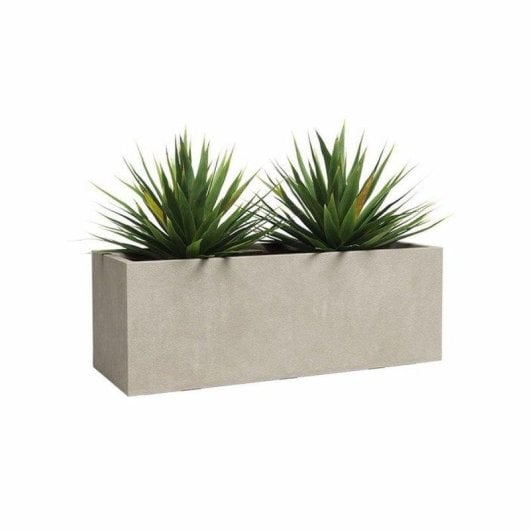Vaso da giardino Artevasi Sydney Rettangolare 80 cm 57 L Crema Opaco Texturizzato Serbatoio Acqua Protezione UV