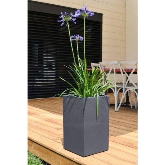 Jardinière EDA Volcania Up 36 L Gris Anthracite 29,5x29,5x49,5 cm