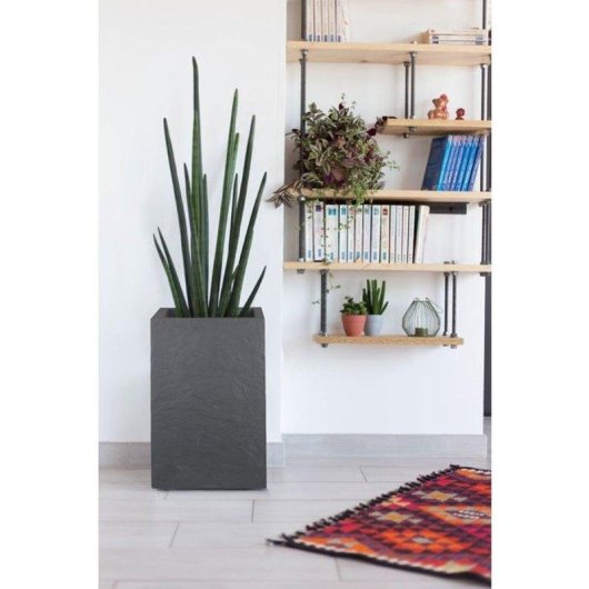 Jardinière EDA Volcania Up 36 L Gris Anthracite 29,5x29,5x49,5 cm