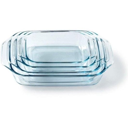 Fuente de horno Pyrex vidrio borosilicato 27/31/35/39 cm juego de 4