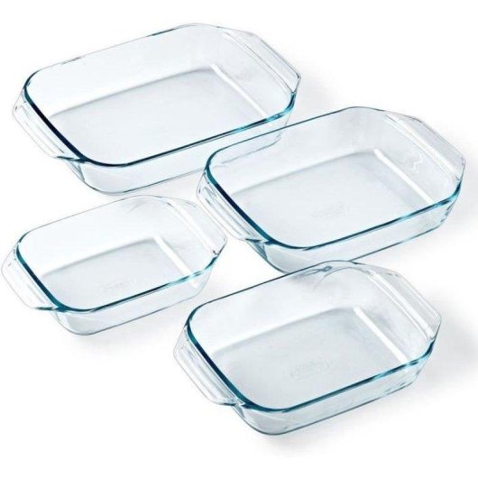 Fuente de horno Pyrex vidrio borosilicato 27/31/35/39 cm juego de 4