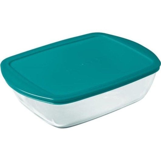 Set 3 Vasche Rettangolari Pyrex Cook & Store Vetro Borosilicato Coperchi Blu