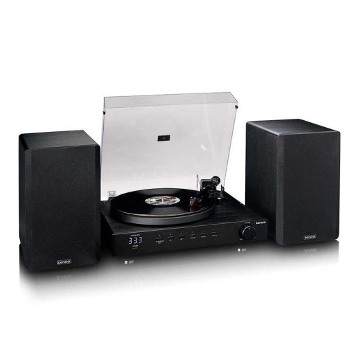 Platina Vinil Lenco LS-700BK Bluetooth 5.2 Amplificador 2x100W RMS