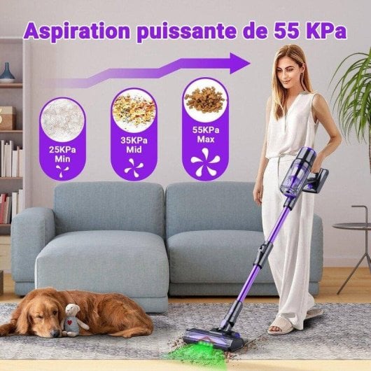 Aspirateur sans fil Blossom DSV112A 550W 65 min 1,2L Écran tactile Violet Léger