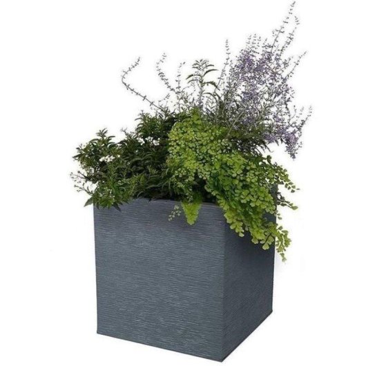 Bac à fleurs carré EDA Graphit 49,5 x 49,5 x 49,5 cm 57 L Gris Antracite