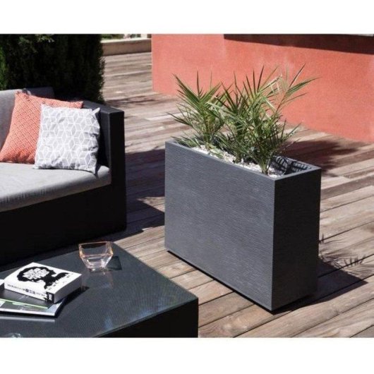 Jardinière Muret Loft Graphit EDA 46L Plastique Gris Anthracite