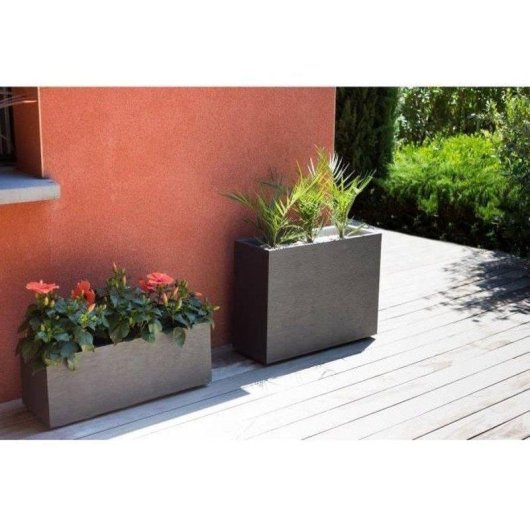 Jardinière Muret Loft Graphit EDA 46L Plastique Gris Anthracite