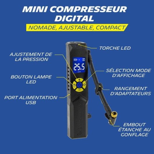 Compressor Michelin Mini 10 Bar Sem Fios Ecrã LCD Preto