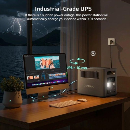 Estação de energia AFERIY Nomad1800 1024Wh 2 portas AC 3 USB Bateria LiFePO4