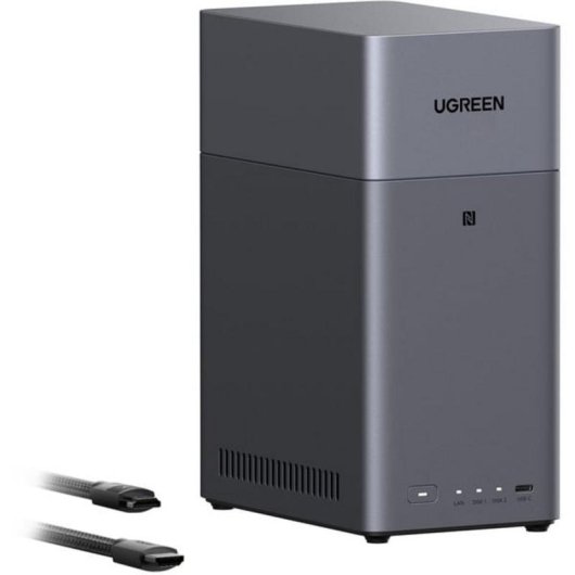 NAS UGREEN 2 bahías 7,8TB 4GB RAM HDMI USB-C RAID 0/1 JBOD compacto