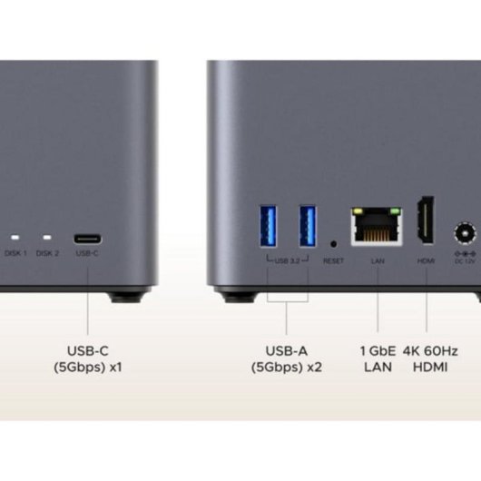 NAS UGREEN 2 bahías 7,8TB 4GB RAM HDMI USB-C RAID 0/1 JBOD compacto