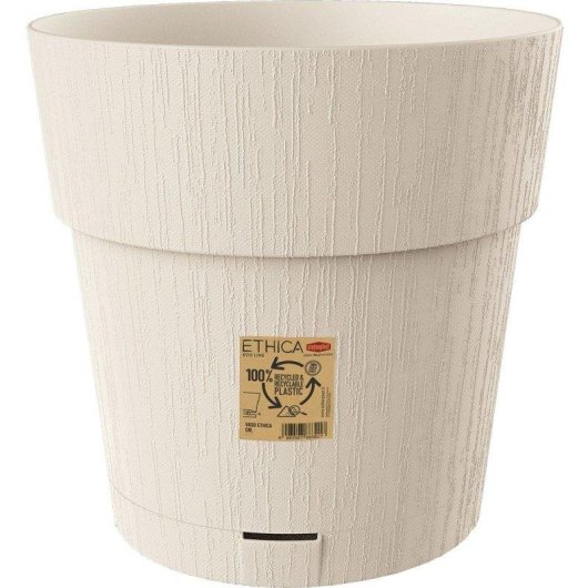 Macetero Stefanplast Ethica Blanco Ø40 Cm, 2 L con Depósito de Agua