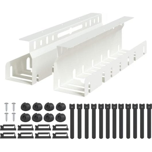 Bandeja de gestión de cables vidaXL acero blanco 43 x 9 x 11,5 cm