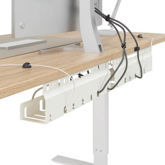 Bandeja de gestión de cables vidaXL acero blanco 43 x 9 x 11,5 cm