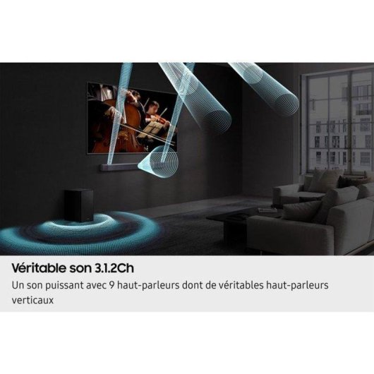 Barra de Sonido Samsung HW-Q600H/ZF 3.1.2 380W Bluetooth WiFi Dolby Atmos Negra