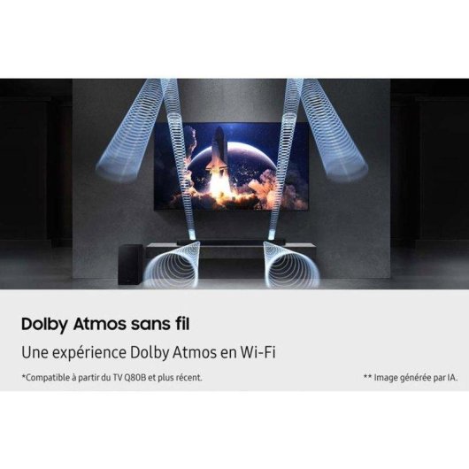 Barra de Sonido Samsung HW-Q600H/ZF 3.1.2 380W Bluetooth WiFi Dolby Atmos Negra
