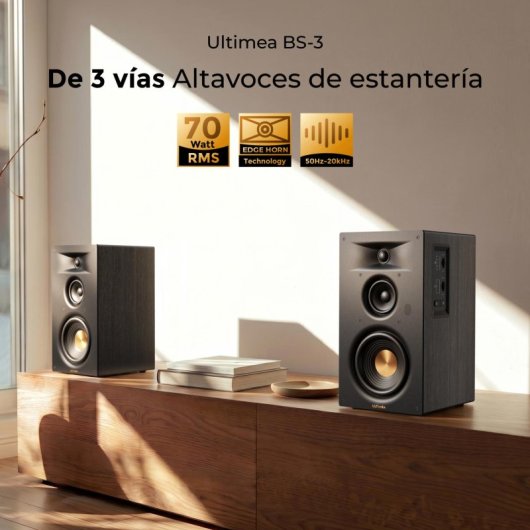 Aktive Lautsprecher Ultimea BS-3 3-Wege 70W RMS Bluetooth HDMI ARC Subwoofer