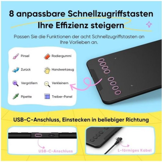 Tableta gráfica XP-Pen Deco Mini7W V2 inalámbrica Bluetooth 5.0 16K