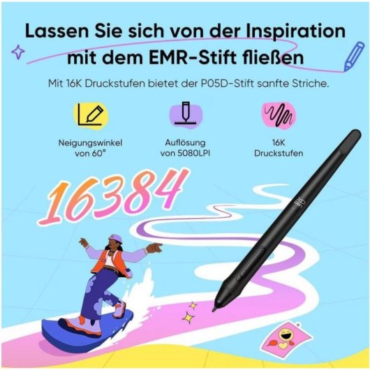 Tableta gráfica XP-Pen Deco Mini7W V2 inalámbrica Bluetooth 5.0 16K