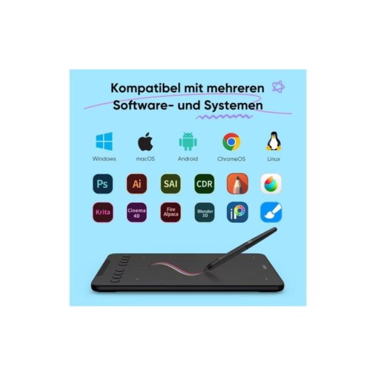 Tableta gráfica XP-Pen Deco Mini7W V2 inalámbrica Bluetooth 5.0 16K