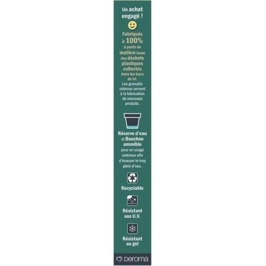 Maceta Deroma Save R 58L Blanche Réservoir Eau Drainage UV Gel