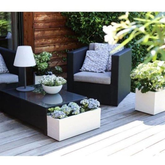 Fioriera EDA Graphit Up 57 L Bianco Ceruso Opaco 79,5 x 29,5 x 29,5 cm