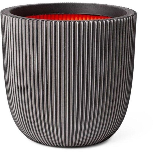 Macetero esférico Capi Groove NL 43 x 41 cm antracita polietileno reciclado