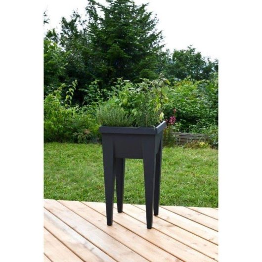 Jardinière surélevée EDA Urban 38.5x38.5x68 cm 23 L Antracite UV